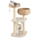 2dekans | Coast 104 cm Houten Kattenboom met Zitstaaf & Mand, Dieren en Toebehoren, Ophalen of Verzenden, Nieuw