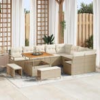 vidaXL Tuinbank Set met kussen met opslag 12 pcs Beige en, Verzenden, Nieuw