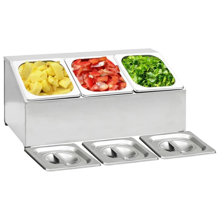 vidaXL Gastronormbakkenhouder met 3 GN 1/6 bakken roestvrij, Maison & Meubles, Cuisine | Ustensiles de cuisine, Envoi