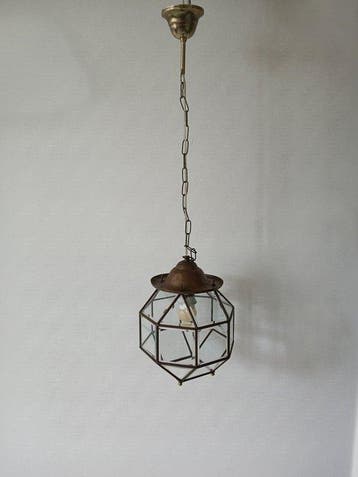 Plafondlamp - Glas, Messing - AmsterdamseSchool-ArtDeco