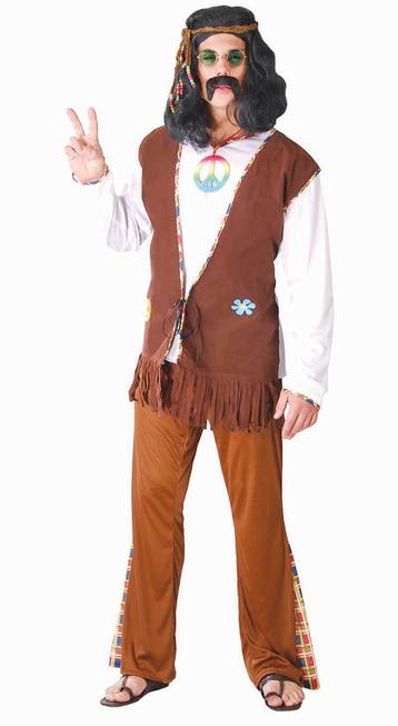 Hippie Kostuum Bruin, Verzenden, Nieuw