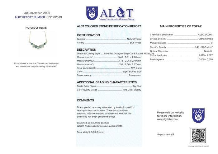 Zonder minimumprijs - Halsketting Zilver - Topaz -, Handtassen en Accessoires, Kettingen