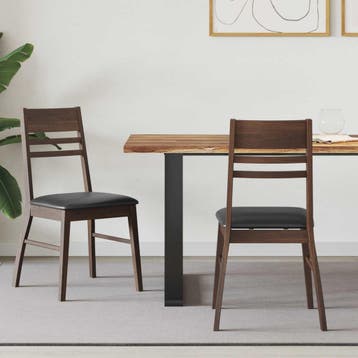 vidaXL Eetstoelen 2 st Massief Rubberhout Lichtbruin 43 x 54, Verzenden, Nieuw