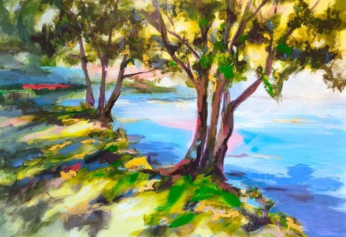 Zoia Vla - Sunny Shore (XL), Antiek en Kunst, Kunst | Schilderijen | Modern