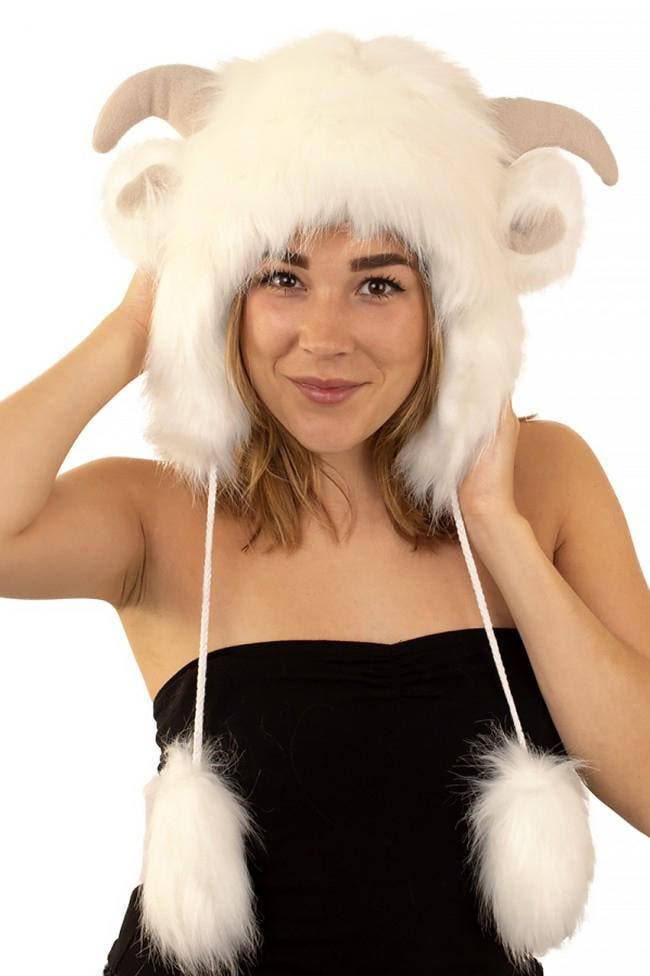 KIMU® Schaap Muts Touwtjes Geit Bontmuts Oortjes Bont Ram Wi, Vêtements | Femmes, Chapeaux & Casquettes, Enlèvement ou Envoi