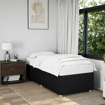 vidaXL Bedframe zonder matras 90x190 cm stof zwart, Verzenden
