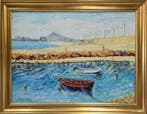 École majorquine (XX) - Le bateau rouge, Antiek en Kunst