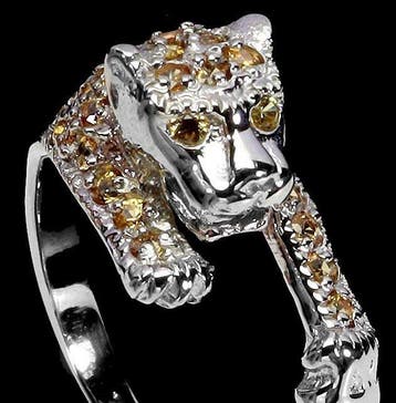 Zonder minimumprijs - Ring Zilver Saffier - 44 natuurlijke