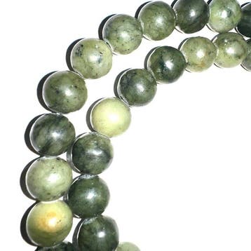 Prachtige natuurlijke groene nefrietjade kraalketting – 925