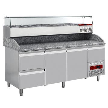 Pizzawerkbank + Opzetkoelvitrine | 415L | 2 Deuren + 3, Zakelijke goederen, Verzenden, Nieuw in verpakking