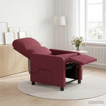 vidaXL Massage Relaxstoel Wijnrood Polyester, Verzenden