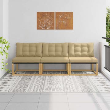vidaXL Buiten Midden Sofa Massief Acacia Hout Wit, Verzenden, Nieuw