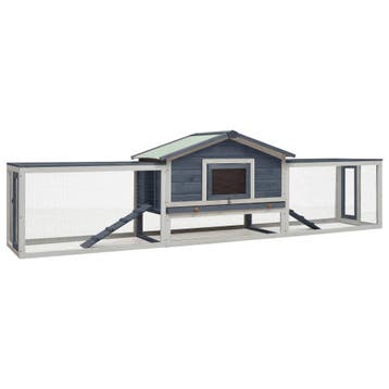 vidaXL Konijnenhok 310x70x87 cm massief grenen- en vurenhout, Verzenden