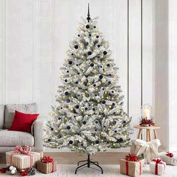 vidaXL Kunstkerstboom 240 cm 300 LEDs Warmwit PVC en Staal, Diversen, Verzenden, Nieuw
