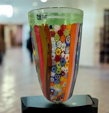 Filippo Maso - Vaas - Murano-glas en millefiori-murrines