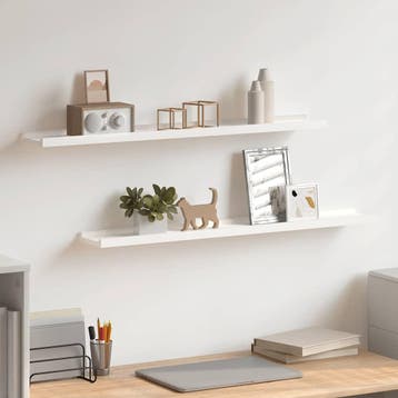 vidaXL Fotoplanken 2 st 80x9x3 cm MDF wit, Verzenden, Nieuw