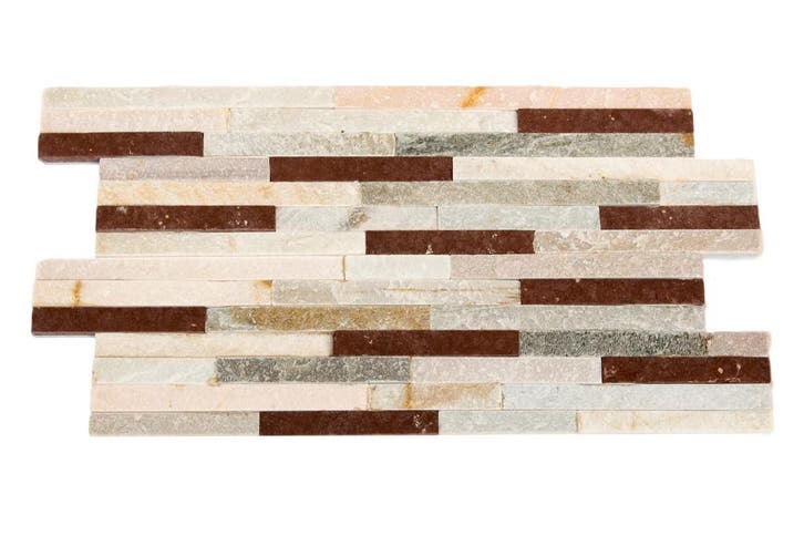 Natuurstenen steenstrips Slate Mix - 60x15 cm, Bricolage & Construction, Dalles & Carrelages, Enlèvement