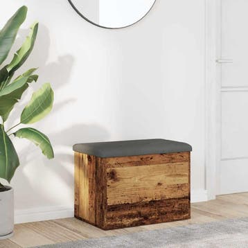 vidaXL Opbergbankje 62x42x45 cm bewerkt hout oud houtkleurig, Huis en Inrichting, Overige Huis en Inrichting, Verzenden, Nieuw