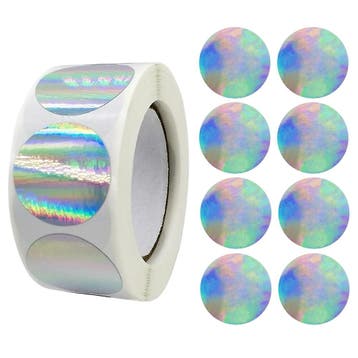 500 Stickers Op Rol - 2.5cm - Cirkel Holografisch -, Verzenden, Nieuw