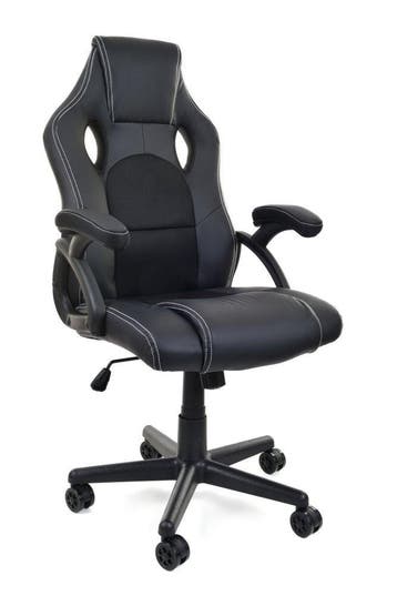 Gaming Stoel | Zwart Textiel | Laatste Stuks!, Huis en Inrichting, Stoelen, Zwart, Nieuw, Leer, Eén