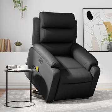vidaXL Sta-op-massagestoel elektrisch kunstleer zwart, Huis en Inrichting, Verzenden, Nieuw