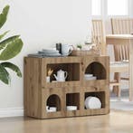 vidaXL Dressoir Artisan Eiken 80.5 x 35 x 59 cm Bewerkt hout, Verzenden, Nieuw