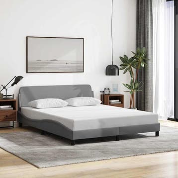 vidaXL Bedframe Dover stof lichtgrijs 160x200 cm, Verzenden