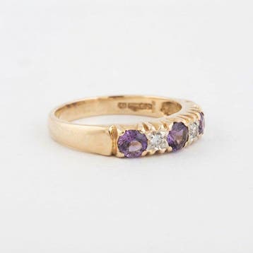 Sans prix de réserve - Bague - 9 carats Or jaune Améthyste -