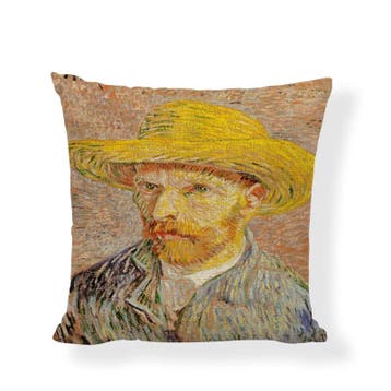 45cm Kussensloop Zelfportret Strohoed, Verzenden, Nieuw