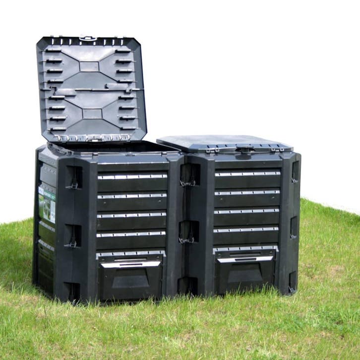 vidaXL Compostbak 1600 L zwart, Tuin en Terras, Overige Tuin en Terras, Nieuw, Verzenden