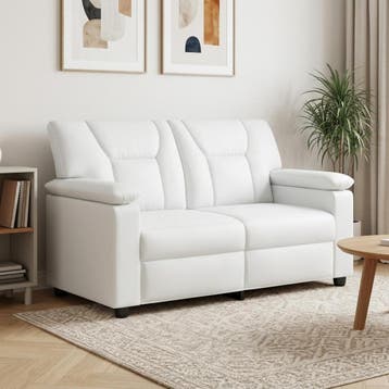 vidaXL bank / zetel Wit 151 x 85 x 93 cm Kunstleer, Maison & Meubles, Verzenden
