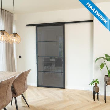 Stalen Schuifdeur met koofsysteem Zwart 4 Vlaks Maatwerk Roo, Doe-het-zelf en Bouw, Nieuw, Metaal