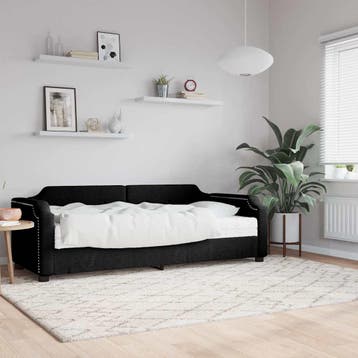 vidaXL Slaapbank met matras 80x200 cm stof zwart, Verzenden, Nieuw