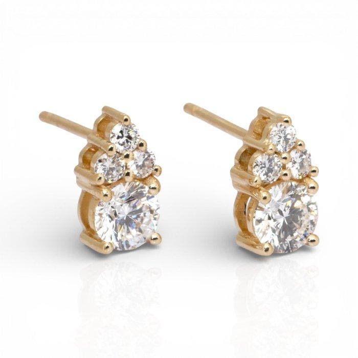 Boucles doreilles - 18 carats Or jaune - 1.31ct. tw., Handtassen en Accessoires, Oorbellen