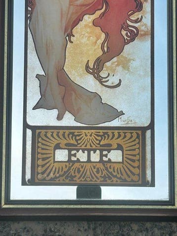 (After) Alphone Mucha - Miroir - Verre, Bois