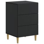 vidaXL Nachtkastje met lade Zwart 43 x 41 x 66,5 cm Bewerkt, Verzenden, Nieuw