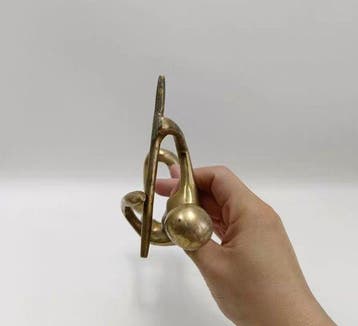 Statue, Vintage Brass Flute Player - 18.5 cm - Bronze