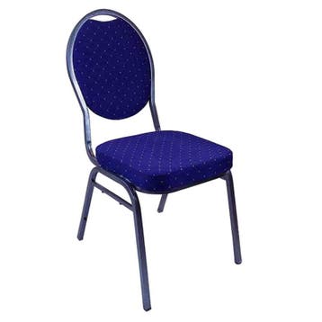 Banketstoel | STACKCHAIR | Stof/Metaal | Blue | Grijs Frame, Verzenden, Nieuw in verpakking