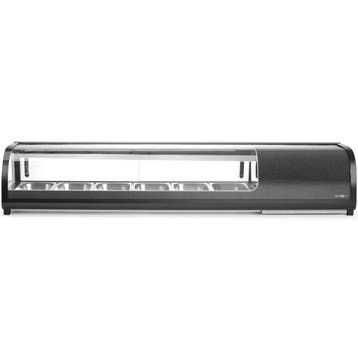 Sushivitrine | Zwart | 6x 1/3 GN | 0°C/+12°C | Statisch | 1, Verzenden, Nieuw in verpakking