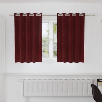 vidaXL Gordijnen 2 st Wijnrood 140 x 140 cm fluweel, Verzenden, Nieuw