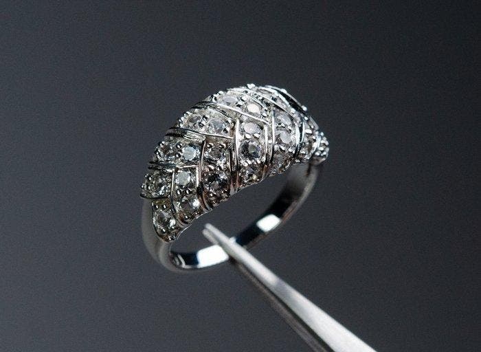 Zonder minimumprijs - Ring - 925 zilver - aquamarijn-blauwe, Handtassen en Accessoires, Ringen