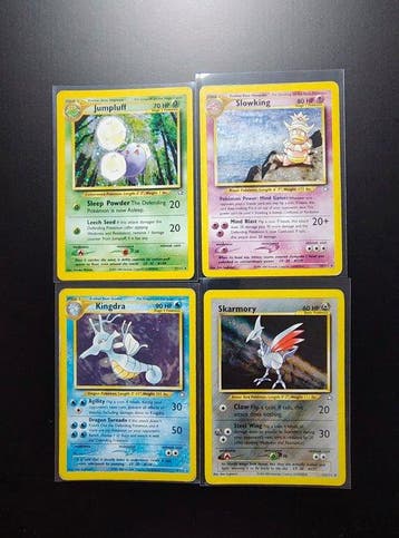 Pokémon - 2 Card - Skarmory holo - Kingdra Holo - Jumpluff, Nieuw
