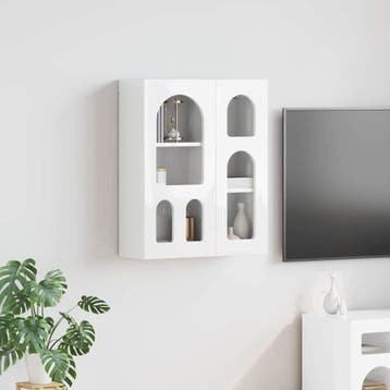 vidaXL Hangkast ELST Hoogglans Wit 59 x 20 x 71,5 cm Bewerkt, Verzenden