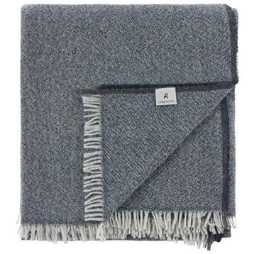Lanerossi Elemento Deken Kasjmier Merinowol Blauw - Plaid -, Verzenden, Zo goed als nieuw