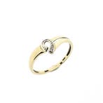 Gouden ring met diamant; 005 ct., Handtassen en Accessoires, Ringen, 18 tot 19, Gebruikt, Overige kleuren, Ophalen of Verzenden