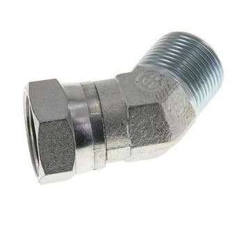 Raccord coudé 45deg G1 Femelle x Mâle Acier Haute Pression, Verzenden