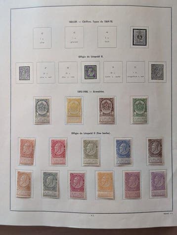 België 1893/1967 - Prachtige collectie op vellen, nieuw met, Gestempeld