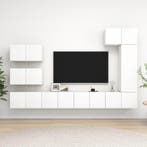 vidaXL 8-delige Tv-meubelset spaanplaat wit, Huis en Inrichting, Kasten |Televisiemeubels, Verzenden, Nieuw