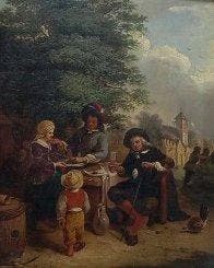 Circle of Pieter Angellis (1685–1734) - Flirting with a