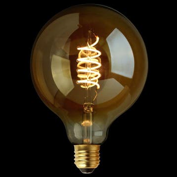 Filament LED Lamp Globe XL Curl Gold Ø125mm E27 3.8W, Verzenden